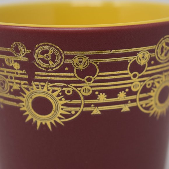 Empire State Building Coffee Mug Matte Maroon Red Glossy Yellow Gold Rare 11 oz - Picture 9 of 12